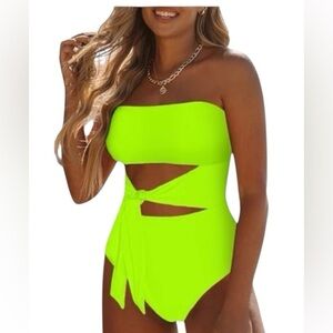 NEW Green Cut One piece Swimsuit
